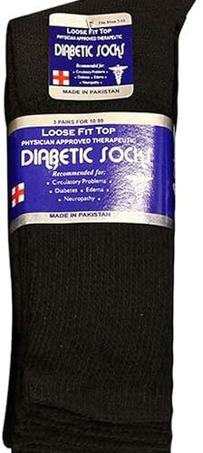 Falari Physicians Approved Diabetic Socks Crew Unisex 6 Pack