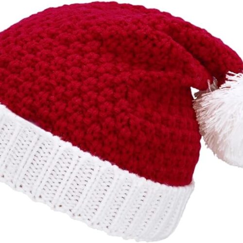 Century Star Christmas Hats for Women Santa Hat Adult Unisex Classic Knitted Warm Beanie for New Year Holiday Party Hats
