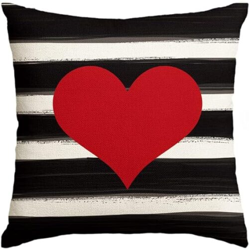 Love Heart Throw Pillow Cover, 18 x 18 Inch Holiday Valentine's Day Mother's Day Anniversary Wedding Cushion Case Decoration for Sofa Couch Living Room