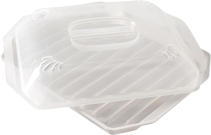 Nordic Ware Bacon Rack with Lid, 10.25x8x2 Inches, White