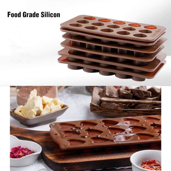 6 Pack Christmas Silicone Chocolate and Candy Moulds Non-Stick Jelly mould for Party Xmas Gift with Shape of Gingerbread, Candy Cane, Santa, Snowman, Christmas tree, Socks, Gift, Heart… 3