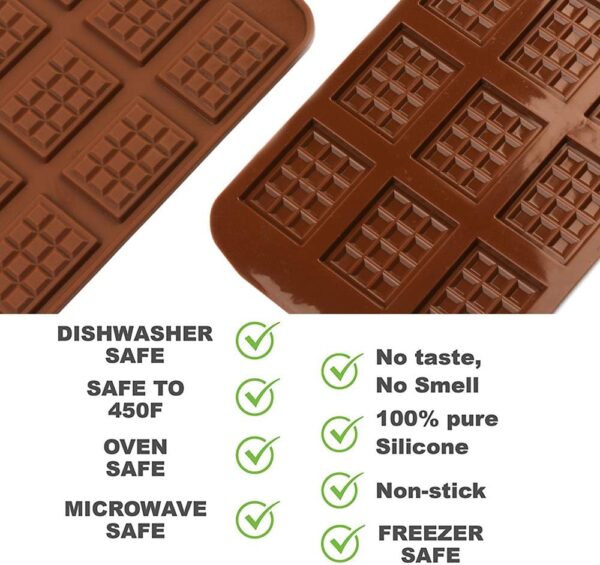 6 Pack Christmas Silicone Chocolate and Candy Moulds Non-Stick Jelly mould for Party Xmas Gift with Shape of Gingerbread, Candy Cane, Santa, Snowman, Christmas tree, Socks, Gift, Heart… 2