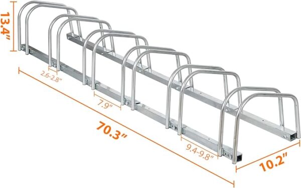 1-6 Bike Rack Bicycle Floor Parking Stand for Mountain Bike Road Bike Indoor Outdoor Garage Adjustable Bicycle Storage Organizer Stand 3