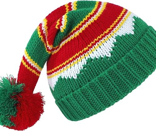 Century Star Christmas Hats for Women Santa Hat Adult Unisex Classic Knitted Warm Beanie for New Year Holiday Party Hats Green