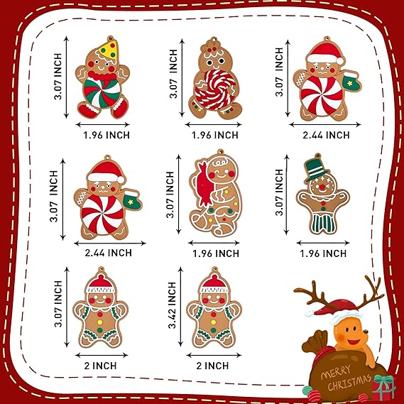 Vanthylit Tabletop Chritsmas Tree, Birch Tree Lights with Gingerbread Man Ornaments, Lighted White Tree Centerpieces, Battery Powered Winter Decor for Home Table Fireplace Indoor (2FT, Timer) 3