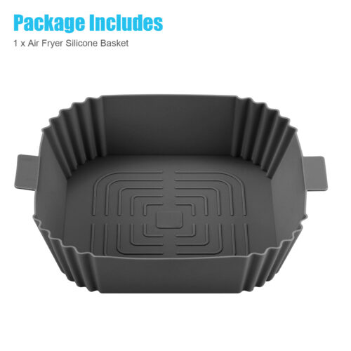Air Fryer Silicone Pot Basket Liners Non-Stick Safe Oven Baking Tray Accessories Gray