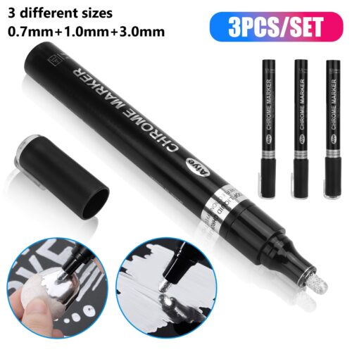 Liquid Chrome Marker Pen 0.7/1/3mm Silver Gold Pump Paint for Glass Paper