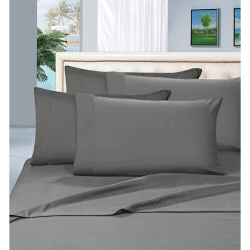 Untitled design Elegant Comfort, , Bed Sheets, King, Gray, Solid Print, 0, Polyester