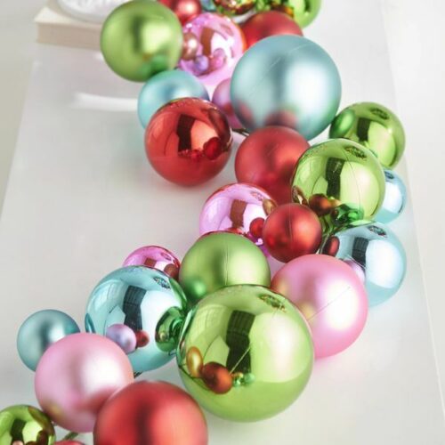 4' MULTICOLOR BALL GARLAND 48in Plastic Christmas NEW RAZ