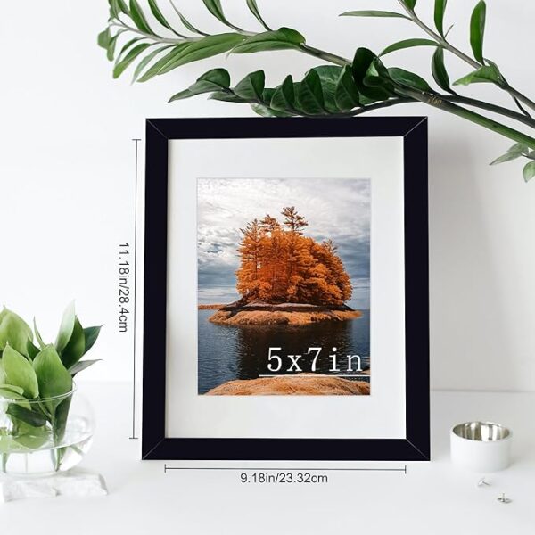 DUENPY 8x10 Picture Frame 8 Pack, Photo Frame for Wall Gallery Decor, Display Pictures 5 x 7 with Mat or 8 x 10 Without Mat, Black. 1