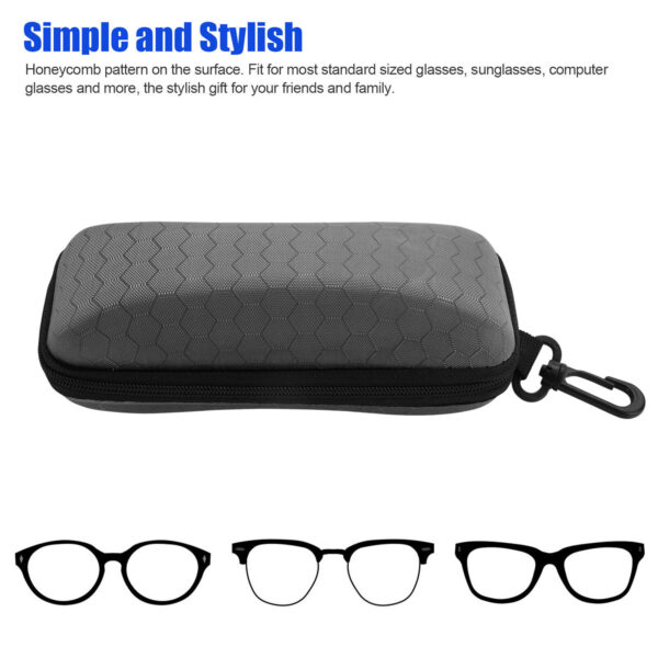 Glasses Box Zipper Hard Case Sunglasses Protector Travel Fashion Bag w/Belt Clip 3
