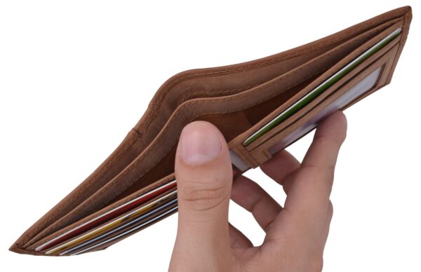 Leather Mens Bifold USA Wallet RFID Blocking Slim Minimalist Front Pocket 3