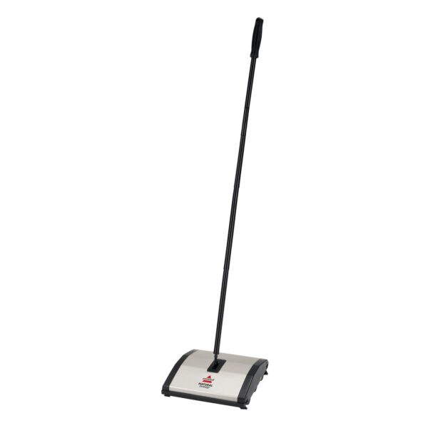 Natural Sweep Carpet & Floor Manual Light Sweeper Dual Rotating Brushes Silver 1