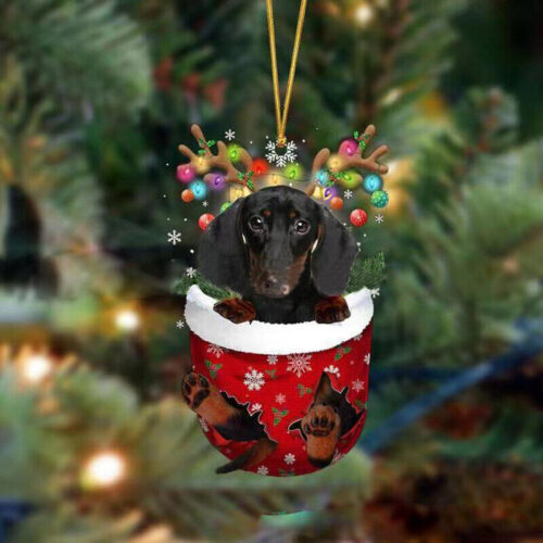Merry Christmas Dog Ornament Xmas Tree Hanging Statues Decoration Figure Pendant