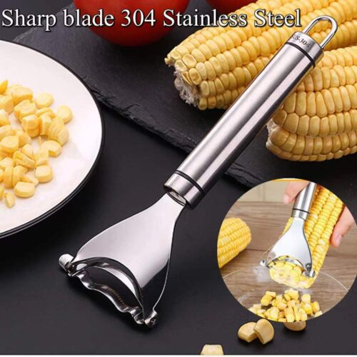 2Pcs Corn Cob Peeler Stainless Steel Stripper Cutter Remover Kitchen Kernel Tool