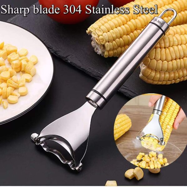 2Pcs Corn Cob Peeler Stainless Steel Stripper Cutter Remover Kitchen Kernel Tool 1