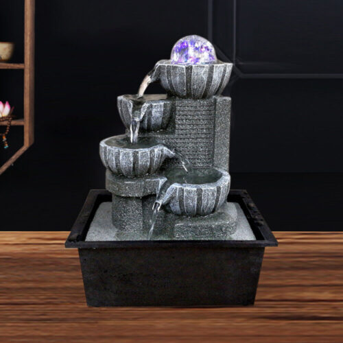s-l1600 (11) 4-Tiers Desktop Fountain Waterfall Feng Shui Water Sound Indoor Desk Decor w/LED