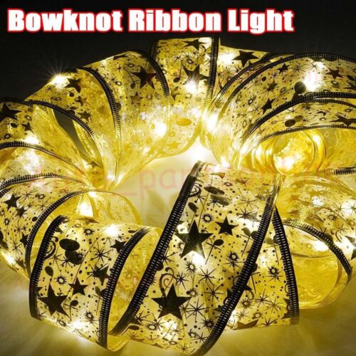 s-l1600 16.4ft Christmas Ribbon Fairy Lights Xmas Tree Wreath Indoor Outdoor Decorations