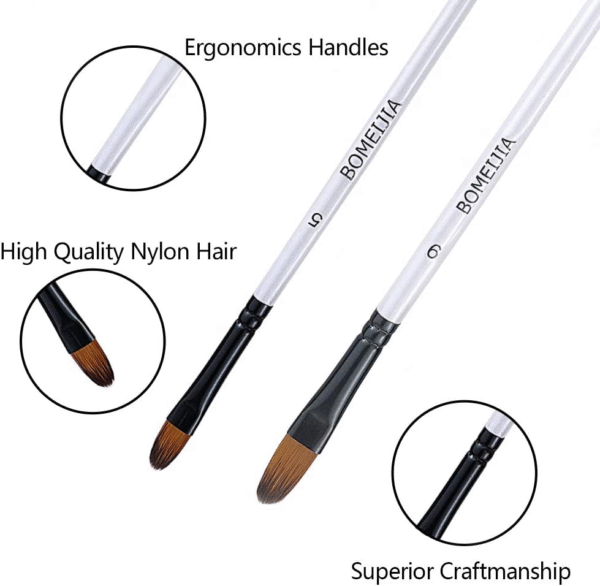 Filbert Paint Brushes Set 12 PCS Artist Brush for Acrylic Oil Watercolor 3