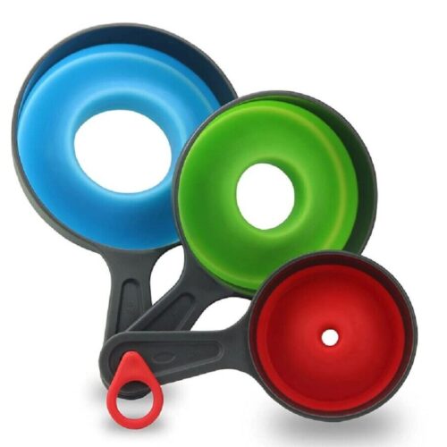 3 Pcs Collapsible Kitchen Funnel Set-Kitchen-Grade Wide Mouth Canning Funnels