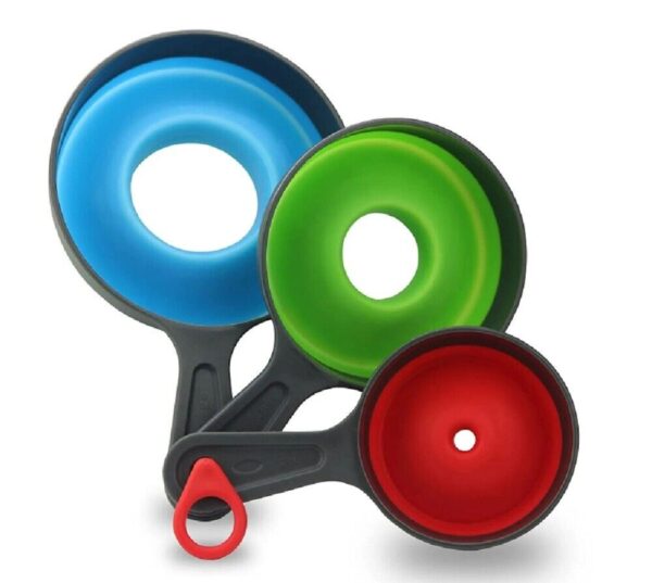 3 Pcs Collapsible Kitchen Funnel Set-Kitchen-Grade Wide Mouth Canning Funnels 1