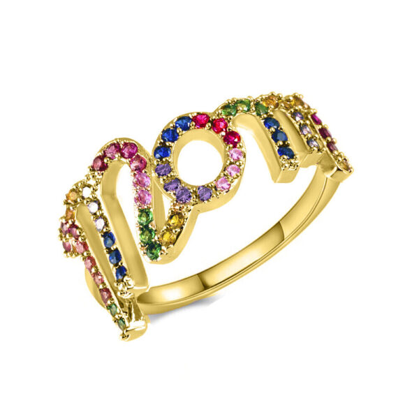 18k Gold Plated MOM Ring Made With Swarovski Elements - Mother's Day 6