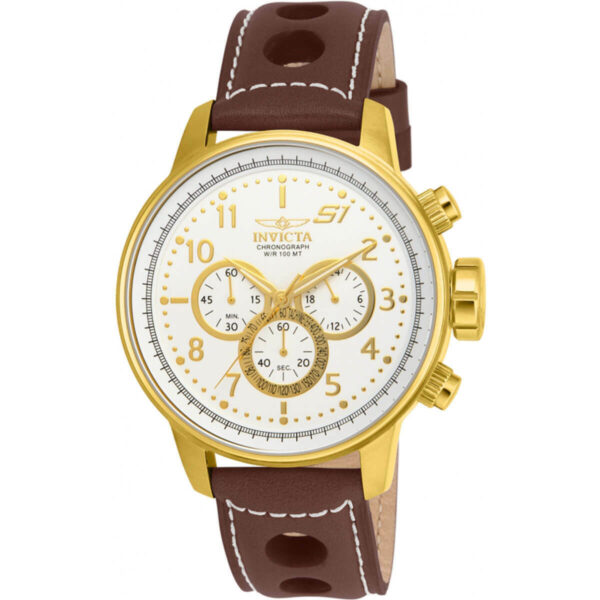 Invicta 16011 Men's S1 Rally White and Gold Tone Dial Strap Watch 1