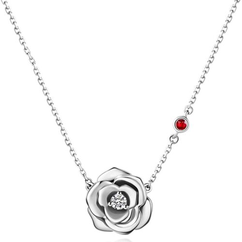 s-l1600 (13) Sterling Silver CZ Stone Flower Pendant Necklace Jewelry Gift For Women - 18"