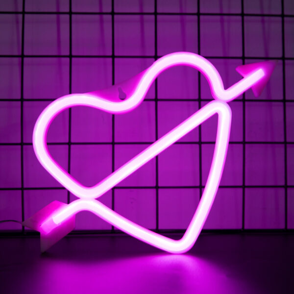 Pink Heart Love Valentine LED Sign Light Wall Hanging Party Decor Valentines Day 1