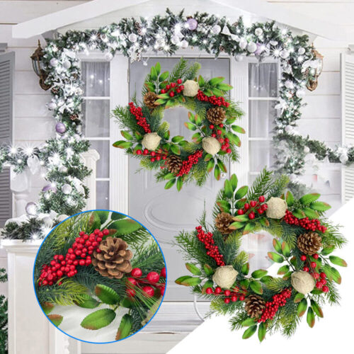 Christmas Wreath Garland Front Door Ornaments Xmas Yard Party Home Decor