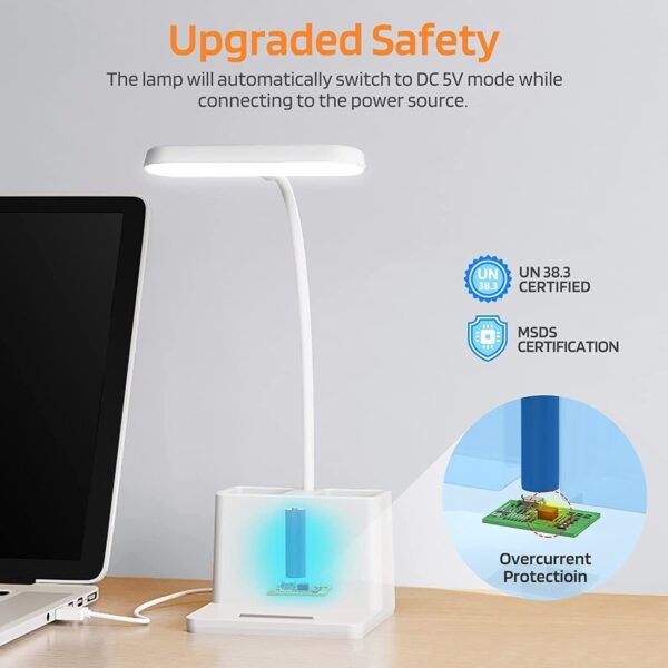 Dimmable LED Desk Light Touch Sensor Table Bedside Reading Lamp USB Rechargeable 2