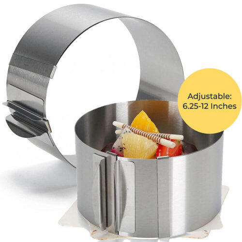 s-l1600 (15) Adjustable 6-12" Stainless Steel Round Cake Ring Decorating Mould Baking Tool