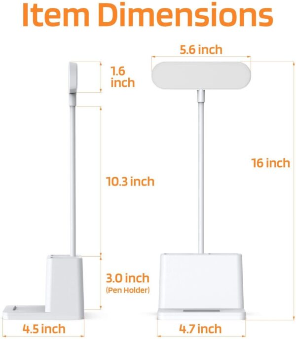 Dimmable LED Desk Light Touch Sensor Table Bedside Reading Lamp USB Rechargeable 3