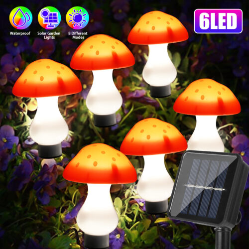 s-l1600 (19) Solar Mushroom Fairy String Lights 6 LED Outdoor Garden Decor Yard Pathway Lamp