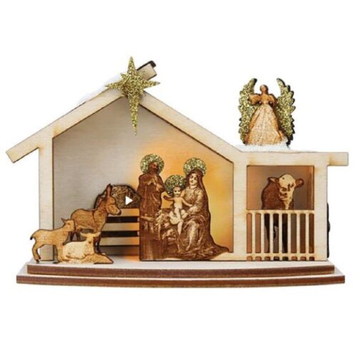 Ginger Cottages Nativity Scene Wood Christmas Tree Ornament 80020