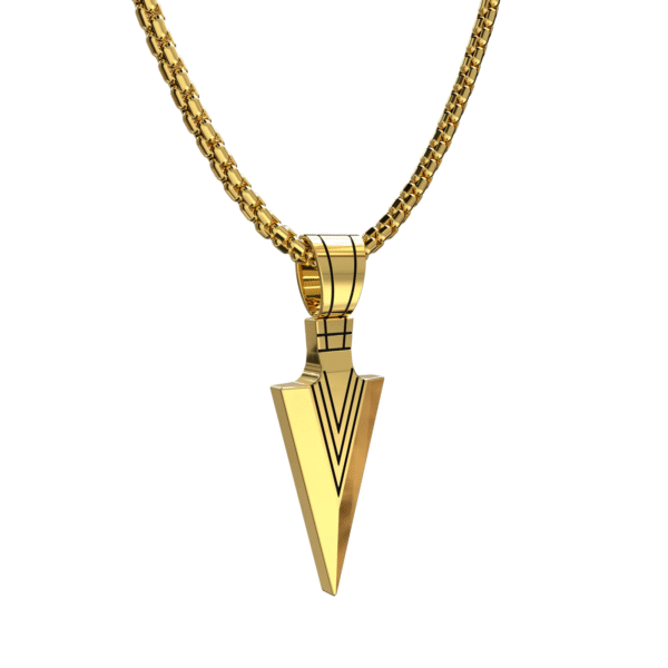 Ice City Stainless Steel Spear Point Arrowhead Pendant Necklace for Men 1