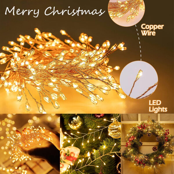 Snowflake Fairy Curtain String Lights Hanging Ornament Xmas Party Decor