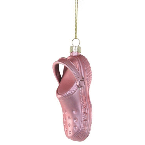 4" Glass Cody Foster Light Pink Croc Garden Shoe Ornament Christmas Decor