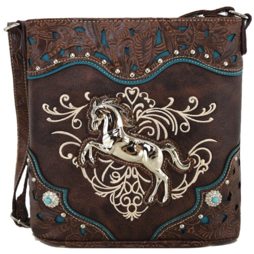 s-l1600 (20) Western Style Cowgirl Horse Cross Body Handbag Women Purse Single Shoulder Bag