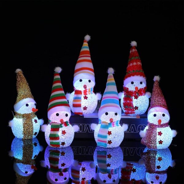 Snowman Light Up Christmas Ornaments LED Snowman Light Holiday Decor