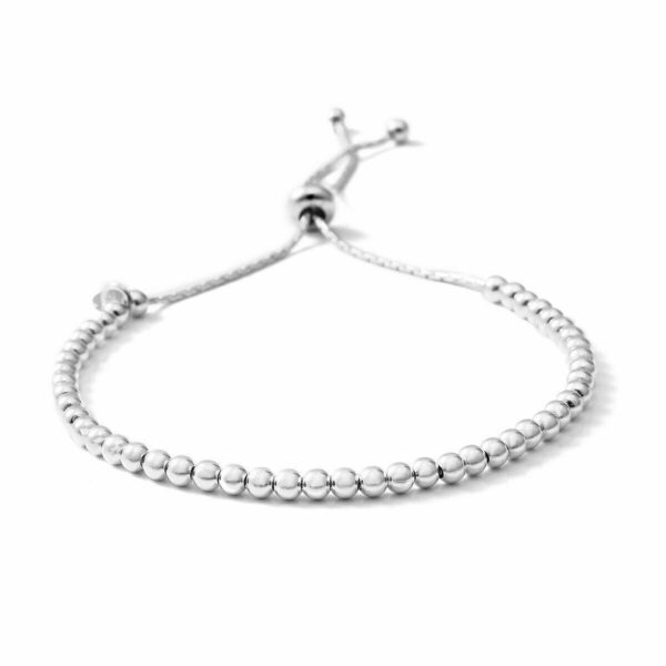 Sterling Silver Adjustable Bolo Bead Elegant Bracelet Jewelry Gift for Women