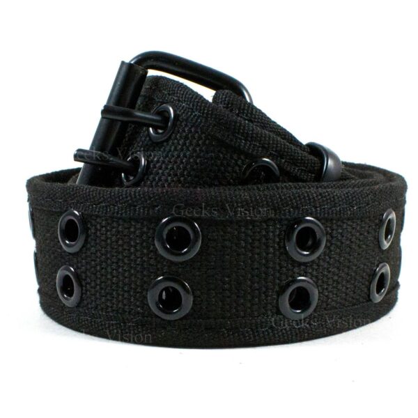 Unisex 100% Cotton Canvas Belt Double Grommet Hole