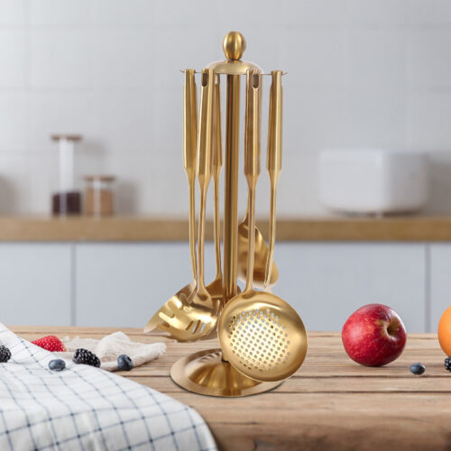 Kitchen Utensil Set Stainless Steel Kitchen Cooking Utensils Gadget Tools Gold