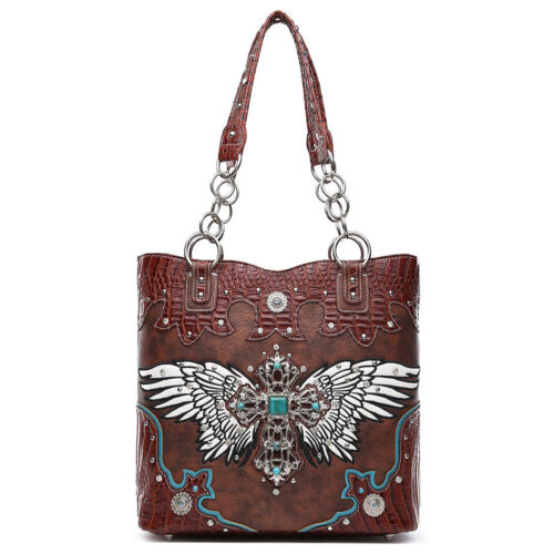 s-l1600 - 2023-12-20T140207.020 Cross Wings Western Style Concealed Carry Purse Totes Bag Women Handbag Wallet