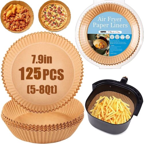 s-l1600 - 2023-12-26T143637.927 125 PCS Air Fryer Disposable Paper Liners Non-stick Parchment Oil-proof 7.9inch