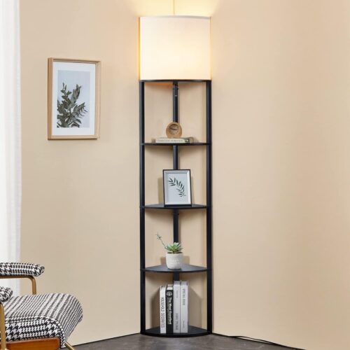 Floor Lamps for Living Room Decor, Bedroom, Modern Corner Shelf Lamp