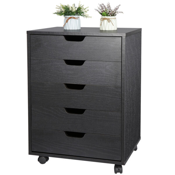 Bedroom Save Space Indoor 5 Drawer Dresser Clothing Storage Chest Beside Wall 1