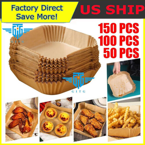 Air Fryer Liners 100 pcs Disposable Parchment Paper Liner Non Stick Food