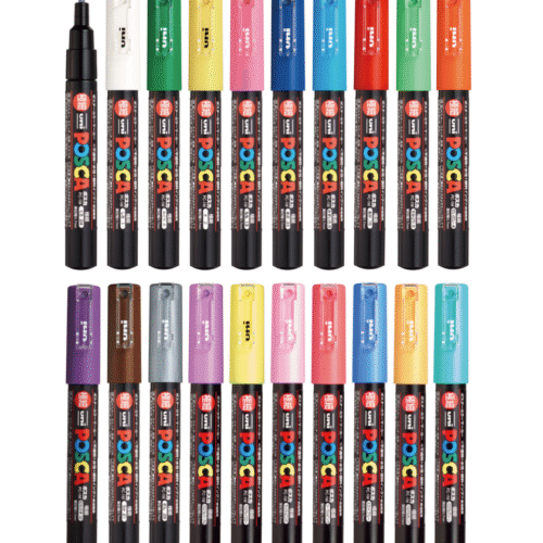 Posca Paint Pens Marker Set | Extra Fine PC-1M | Set 20 Colors