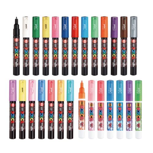 Posca Paint Pens Marker Set | Extra Fine PC-1M | Set 27 Colors